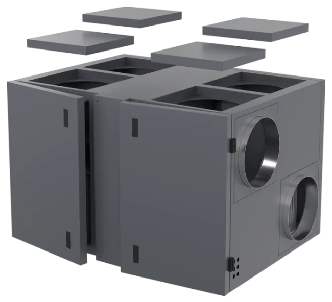 Компактная приточно-вытяжная установка серии ZPVR-N 1200 UWR EC A